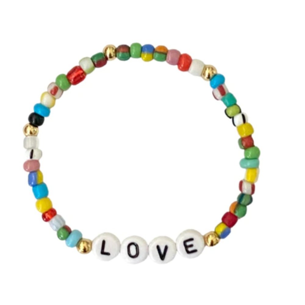 Love Beaded Bracelet Colorful Seed, Glass and African Beads Gifts for Girls Teen